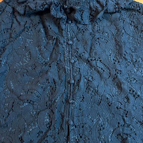 Torrid Blouse Womens 0X Black Lacy Ruffles Whimsygoth Fairygoth Coquette Top - Picture 11 of 16